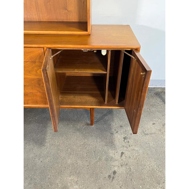 C. 1960s Kipp Stewart for Drexel Declaration Two Piece Walnut Credenza For Sale - Image 10 of 13