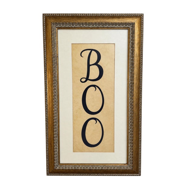 A sophisticated take on classic Halloween décor, this striking framed “Boo” artwork pairs playful seasonal typography with...
