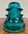 Vintage Hemingray 42 Teal Glass Insulator For Sale - Image 4 of 7