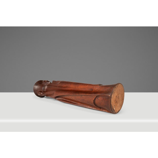 Wood Mid-Century Modern Gothic Hand-Sculpted Oversized Candle Stick Holder Carved From Solid Teak, Usa, C. 1960s For Sale - Image 7 of 14