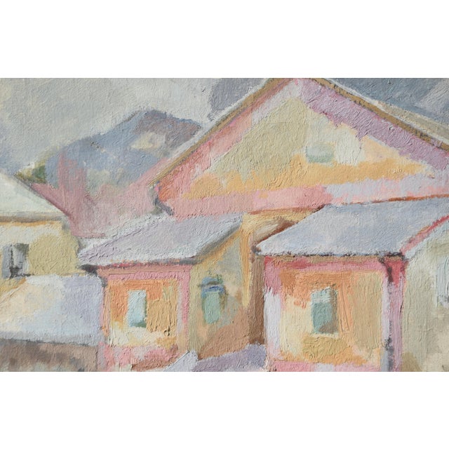 1940s Charlotte Hilmer, Charlotte Hilmer, Gemälde "Häuser im Schnee" (um 1945), Framed For Sale - Image 5 of 9