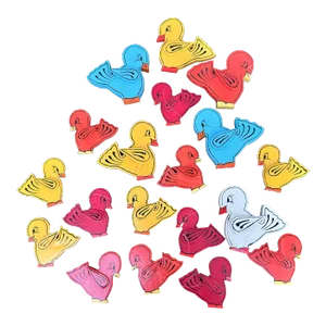 Mid 20th Century Handmade Wooden Bird Ornaments- Set of 19