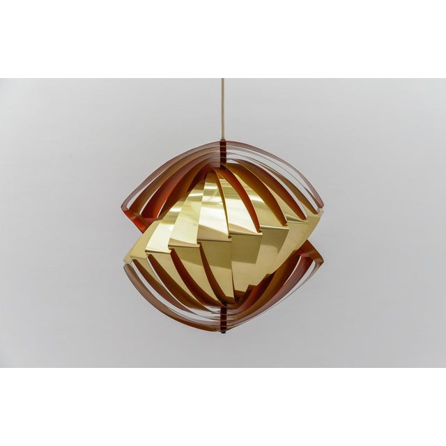 1960s Danish Conch Pendant Lamp in Glass and Metal by Louis Weisdorf for Lyfa, Denmark, 1960s For Sale - Image 5 of 16