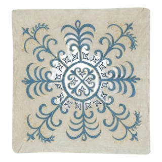 20"x19" Embroidery Pillow Cover. Boho & Chic Home Decor. 100% Silk Cushion Cover For Sale