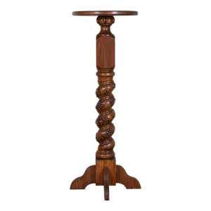 Contemporary Carved Oak Plant Stand