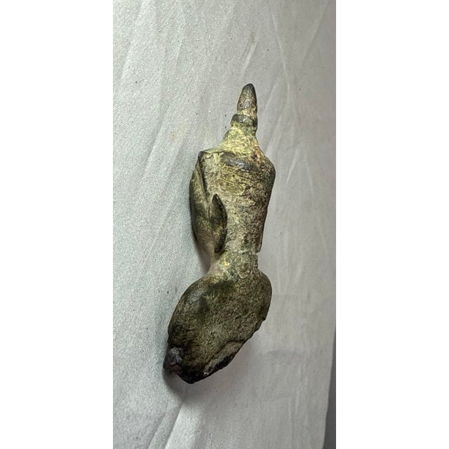Rare Antique 17th Century Handmade Bronze Thailand Buddha Bust Statue Fragment For Sale - Image 10 of 11