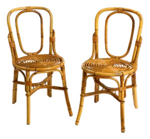 Italian Bamboo Chairs, 1960s, Set of 2