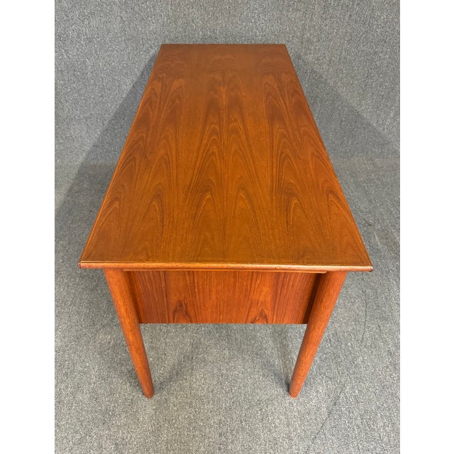 1960s Vintage Danish Mid Century Modern Petite Teak Writing Desk Attributed to Arne Vodder For Sale - Image 5 of 10