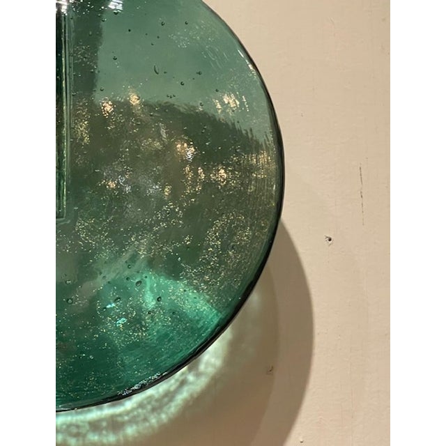 Pair of Green Murano Lollipop Disc Sconces For Sale - Image 4 of 8