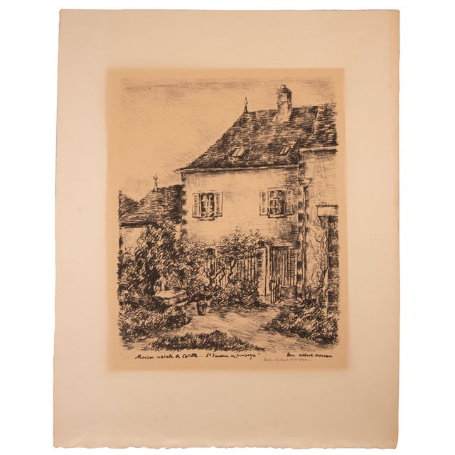 Luc-Albert Moreau, Maison Natale de Colette, Lithograph, Early 20th Century For Sale
