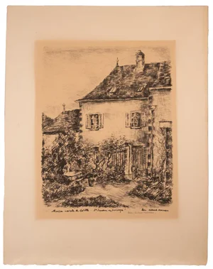 Luc-Albert Moreau, Maison Natale de Colette, Lithograph, Early 20th Century