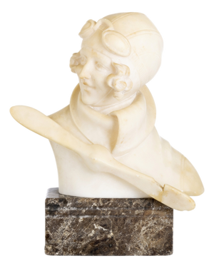 Sculpture, Amelia Earhart, 1890s, Alabaster & Marble