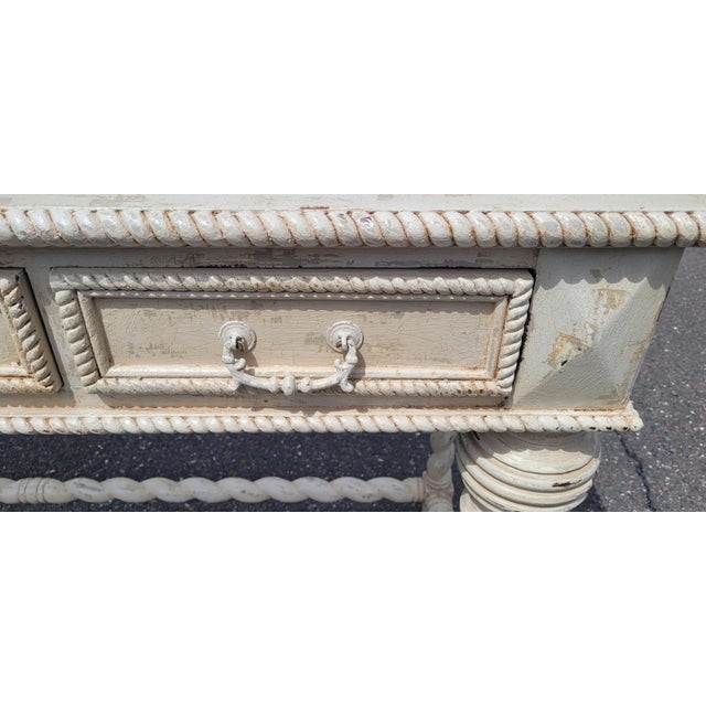 1980s Rustic White Barley Twist Long Sideboard or Credenza For Sale - Image 11 of 13