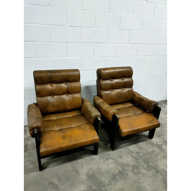 Animal Skin Vintage Chair in Leather For Sale - Image 7 of 7