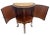 1930s French Louis Revival Demilune Cabinet With Shelf, Marble Top, Floral Marquetry For Sale - Image 4 of 12