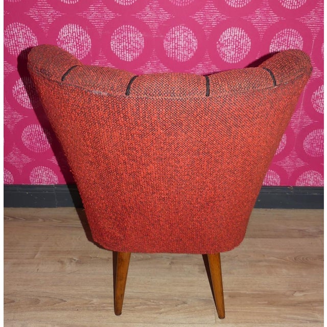Mid-Century Modern Small Armchair in Red, 1950s For Sale - Image 3 of 12
