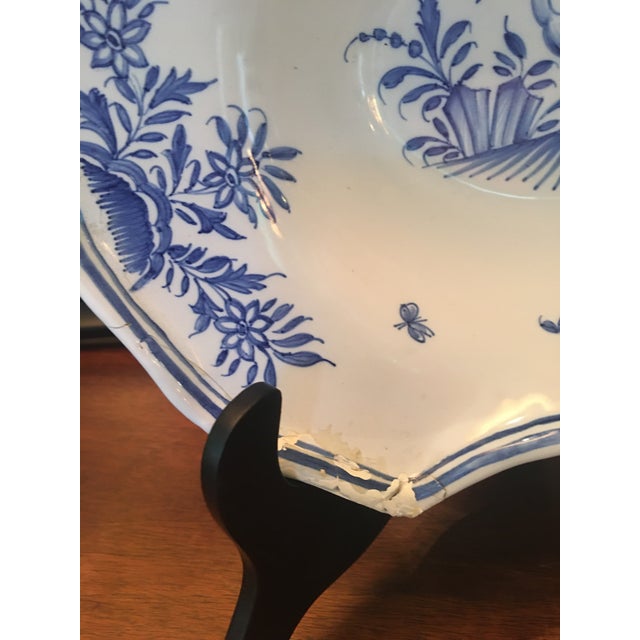 19th C French Malicorne Faience Serving/Barber Bowl by Emile Tessier For Sale - Image 4 of 11