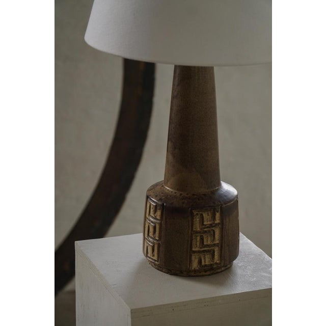 Large Danish Modern Ceramic Stoneware Table Lamp by Løvemose, 1960s For Sale - Image 4 of 12