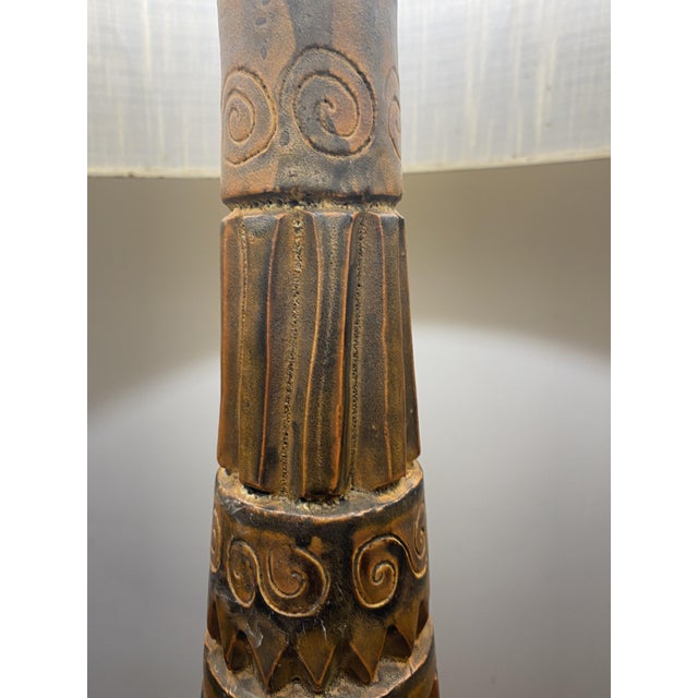 French Ceramic Lamp from Huguette & Marius Bessone, 1950s For Sale - Image 4 of 7