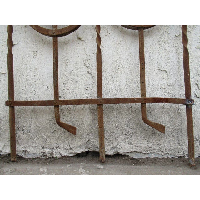 Antique Victorian Iron Gate Window Garden Fence Architectural Salvage Door #089 For Sale - Image 4 of 7