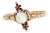 19th Century Victorian 10 Karat Yellow Gold Opal and Ruby Ring, Size 8.5 For Sale