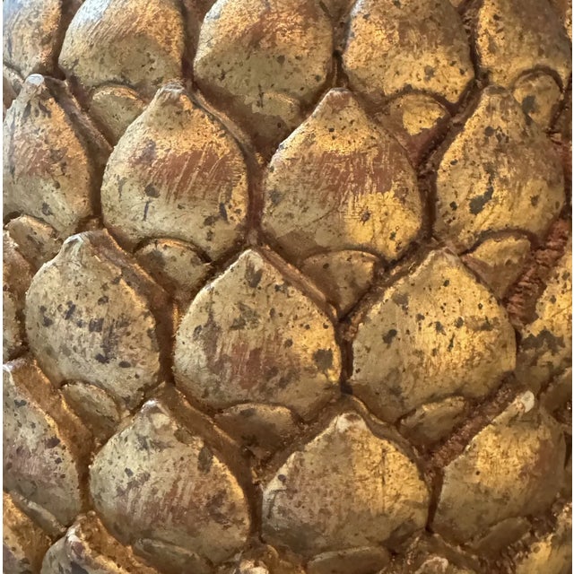 Mid 20th Century Italian Giltwood Pineapple Chandelier For Sale - Image 12 of 12