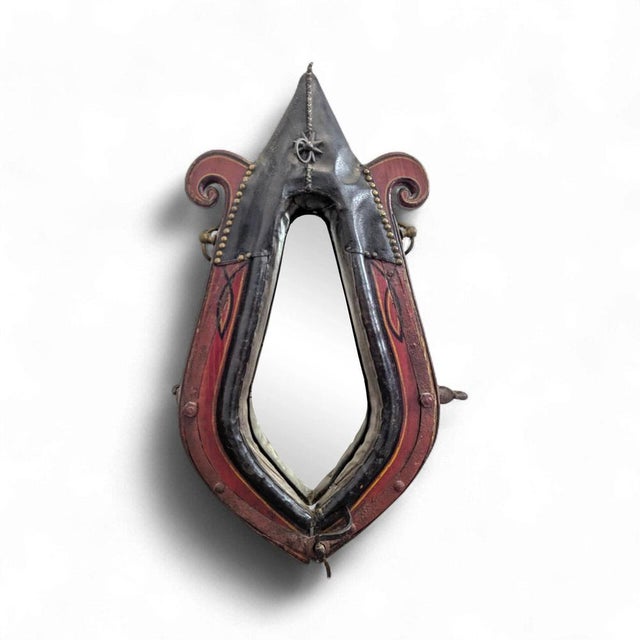 Ox Cheek Wood Framed Mirror For Sale - Image 6 of 6