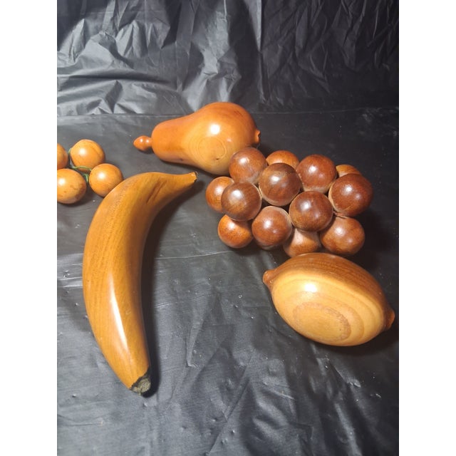 Mid-Century Modern Vintage Wooden Carved Fruit Decor - A Set For Sale - Image 3 of 10