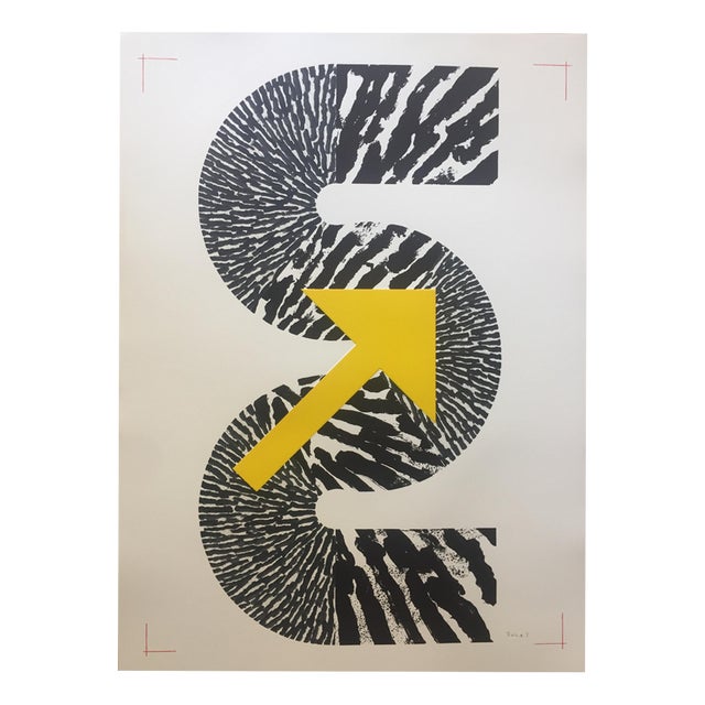 Kumi Sugai , S (Yellow arrow), 1990, Lithograph For Sale