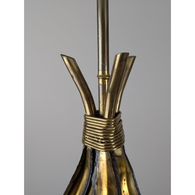 Metal Vintage French Brass Chandelier from Maison Jansen, 1970s For Sale - Image 7 of 11