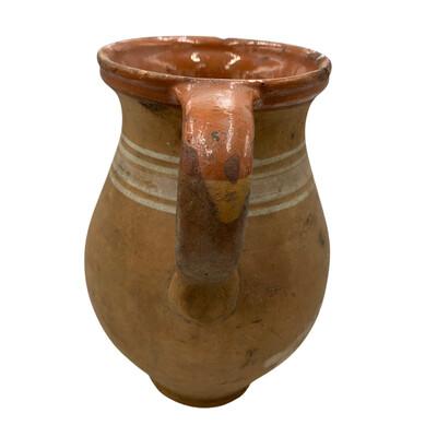 This antique one-handle terra cotta vessel from Hungary is a wonderful addition to any Farmhouse decor. The rustic pottery...