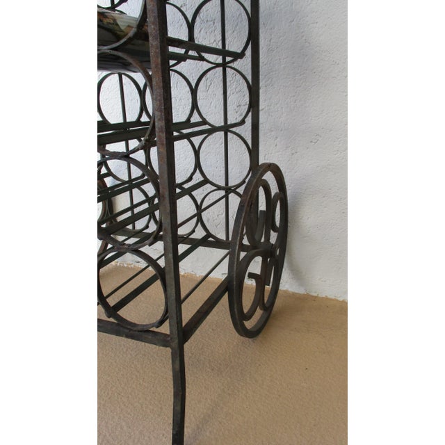Iron Wine Bar Wine Rack on Wheels For Sale In Palm Springs - Image 6 of 11
