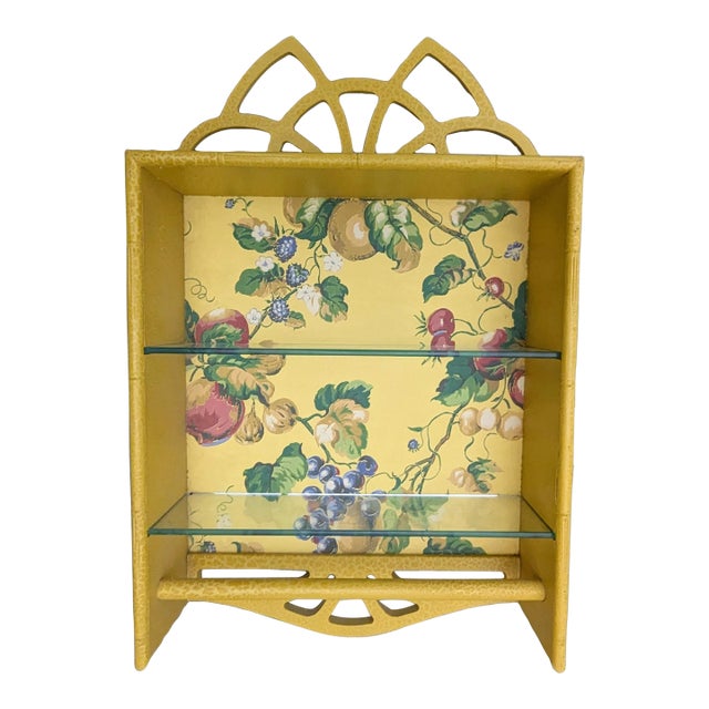 Wall Display Vintage 1950's Yellow Floral Bathroom Kitchen Towel Holder For Sale