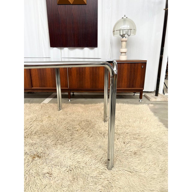 Chrome and Hexagonal Glass Dining Table, 1970s For Sale - Image 11 of 17