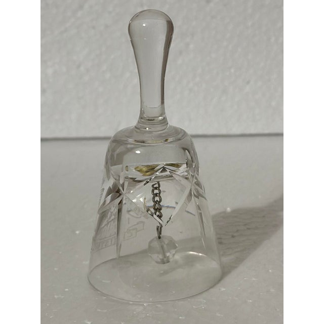 1970s Vintage 1978 Christmas Angel & Stars Crystal Bell For Sale - Image 5 of 9