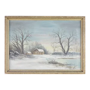 Landscape 19th Century Original Oil Painting on Canvas, Framed
