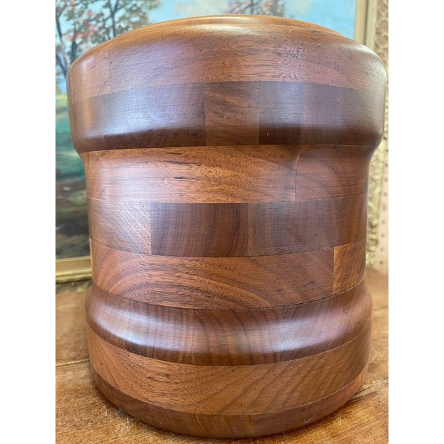 Vintage Mid Century Modern Solid Black Walnut Ice Box by Custom Kraft . For Sale - Image 9 of 9