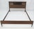 Walnut Storage Compartment Wedge Shape Headboard Queen Size Bed w/ Rails For Sale - Image 10 of 12