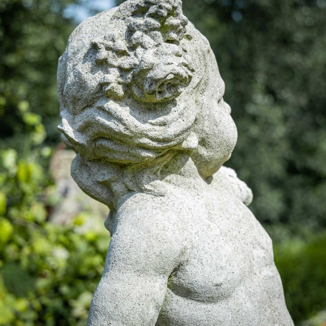 Stone Putto as Personification of Spring, 20th Century For Sale - Image 5 of 13