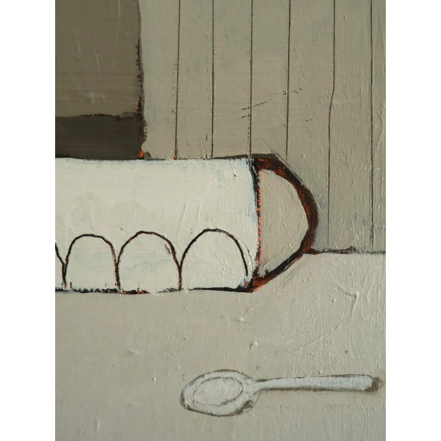 2025 Contemporary 'Sunny Cup' Minimalist Naive Style Still Life Acrylic Painting by British Artist Annemarie Derrick, Framed For Sale - Image 11 of 12