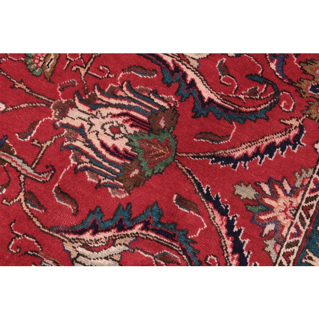 Textile Shabby Chic Persian Tabriz Red/Beige Wool Rug - 8'10'' X 11'10'' For Sale - Image 7 of 10