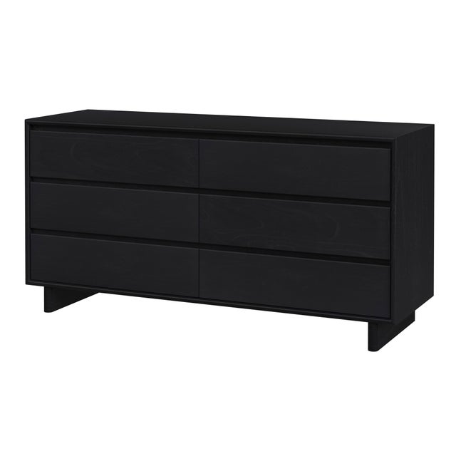 Halmstad 62 in. W Rectangular Wood Panel 6 Drawer Dresser with Soft Close Drawers, Black For Sale - Image 9 of 9