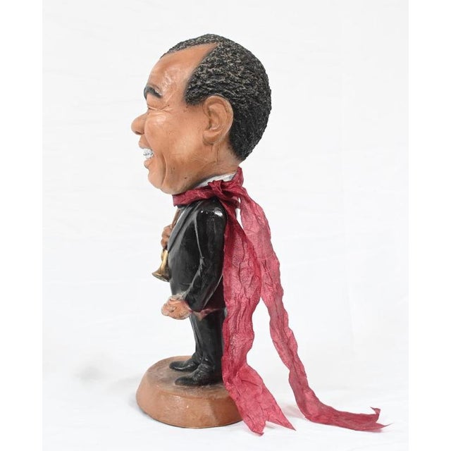 Terracotta Statue of Louis Armstrong, 1940s For Sale - Image 3 of 4