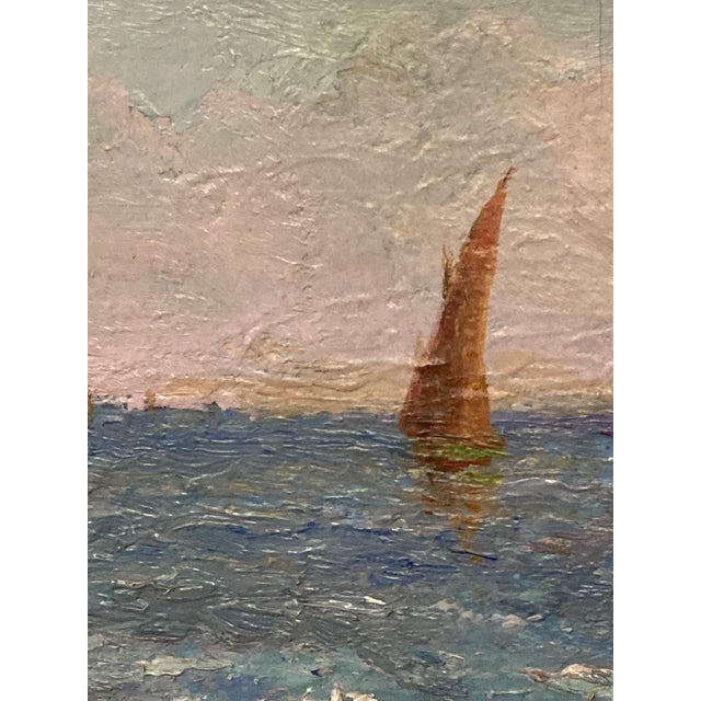 Mediterranean Seascape, 1960s, Oil on Canvas, Framed For Sale - Image 11 of 13