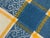 1950s Vintage European Linen Napkins, Blue & Mustard Jacquard Plaid With Damask Border, Hemstitched - Set of 6 For Sale - Image 5 of 12