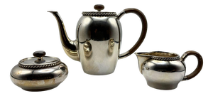 Three-Piece Bauhaus Silver Coffee Set, Grininger, Heilbronn, 1930