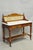 Antique English Victorian Edwardian Period Walnut Marble Top Washstand with Pre-War "Good Luck" Swastika Tile Backsplash....