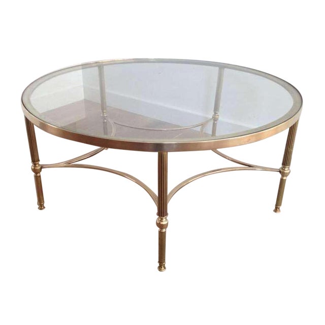 1970s Brass Coffee Table, Round Chairish