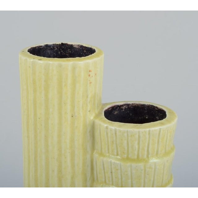 Gunnar Nylund Two-Part Ceramic Vase in Chamotte Clay by Gunnar Nylund for Rörstrand, Sweden For Sale - Image 4 of 9