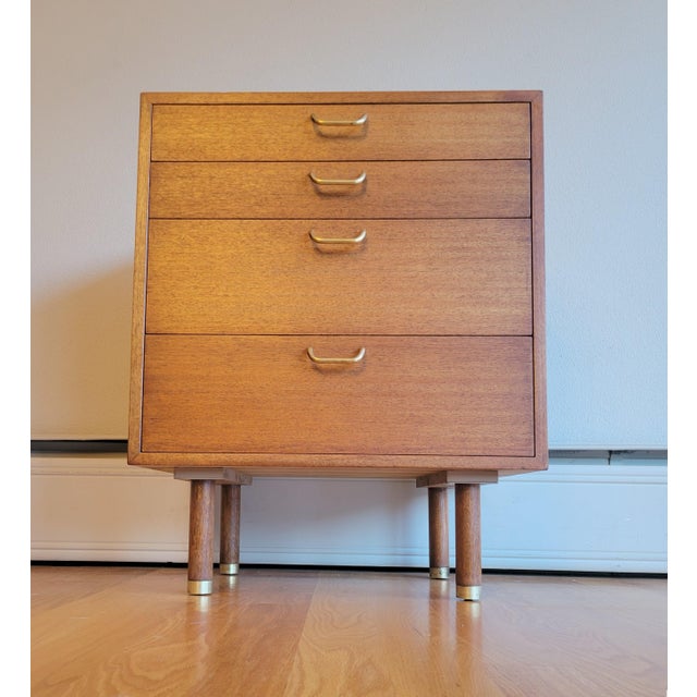 1960s 1960s Harvey Probber Mid Century Mahogany and Brass 4 Drawer Dresser Chest For Sale - Image 5 of 7